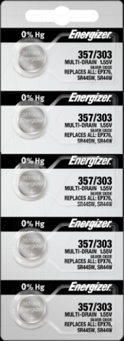Picture of 357 ENERGIZER 1.55V SILVER OXIDE WATCH BATTERY